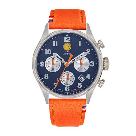 patrouille-de-france-athos7-montre-chrono-homme-cuir-orange-668137